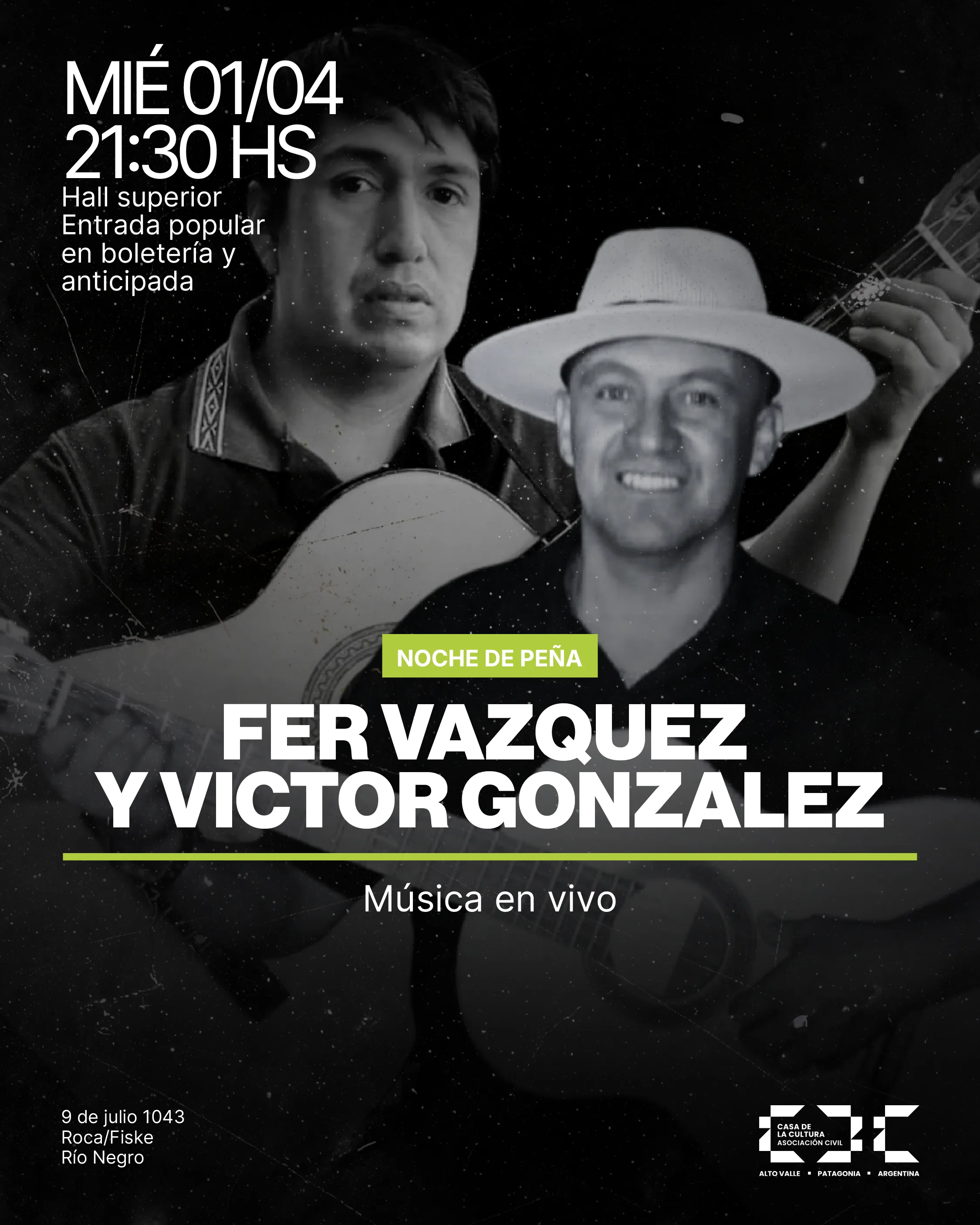 Noche de Peña: Fer Vázquez y Víctor González